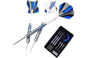 90% Tungsten Steel Tip Darts Set - Professional Darts Metal Tip Set Available in 21g/22g/23g/24g, with Aluminum Shafts, Tungs