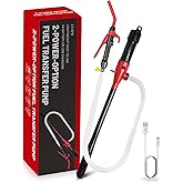 FUELIO Electric USB Fuel Transfer Pump Battery Powered & Plug-In Power Supply, Portable Gas Pump For Gas Can, Gasoline Transfer Pump-Red