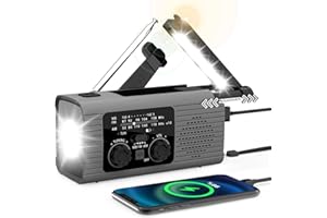 NITIGO Emergency Radio Hand Crank Radio USB Charged Portable Power Bank with Solar Charging, SOS Alarm, AM/FM/NOAA Rdios, 180° Rotate Reading Lamp, LED Flashlight for Camping, Home, Outdoor Emergency