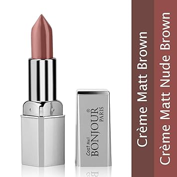 Bonjour Paris Coat Me Premium Go Creative Dual Satin Matte Lipsticks, Dual Shade (Brown/Nude brown) 4.2 gm