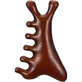 LXUEJIE 4-in-1 Gua Sha Tool for Face & Body, Sandalwood Face & Body Massager, Lymphatic Drainage Massage Comb, Full Bodys Lymphatic Drainage Scalp Care - Self Care Essential for Home Office Travel