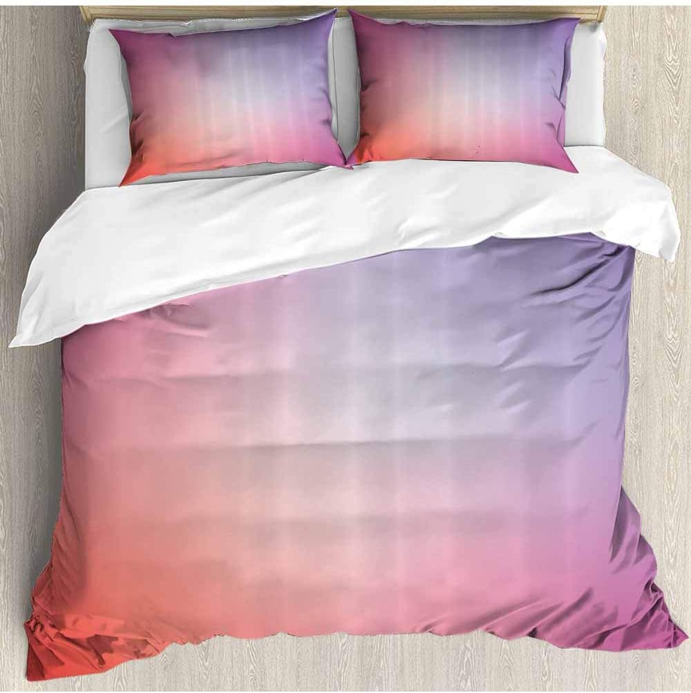 prunushome Juego de funda de edredón abstracto de colores borrosos