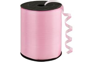 BEISHIDA 500 Yards Matte Light Pink Curling Crimped Ribbon Balloon String Ribbons for Gift Wrapping Ribbon for Birthday Valentines Festival Art Craft Decor Florist Flowers Decoration