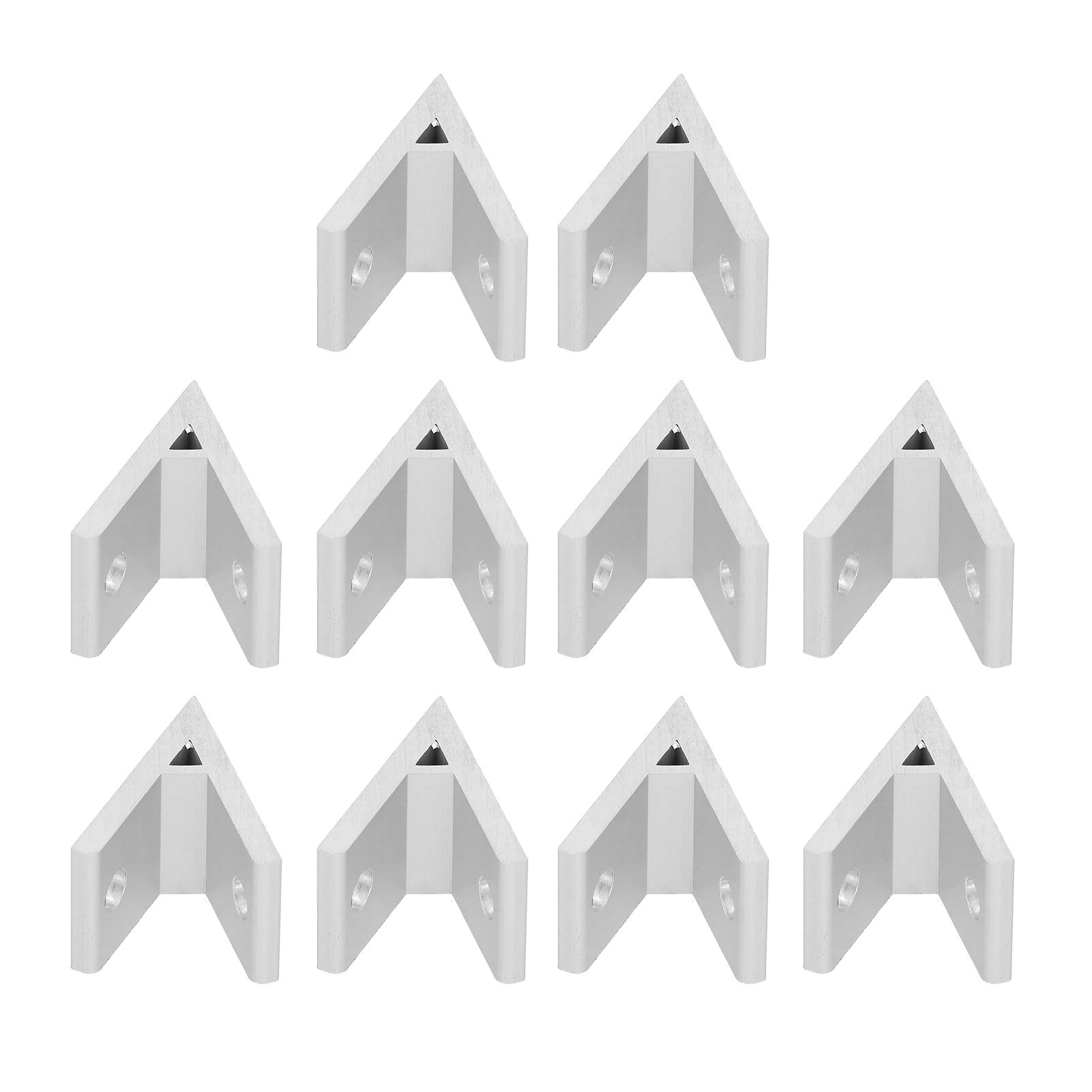 Aluminium Angle Brackets for 4040 Series T Slot Extrusion, 45 Degree Corner Connector, Industrial Metal Mounting Hardware, 10 Pieces