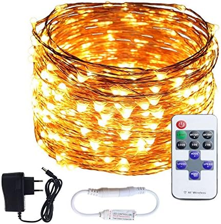 LED String Fairy Lights Waterproof Flexible Warm White Copper Wire Light 20M for Outdoor or Indoor Christmas Xmas Gardens Holiday Wedding Party Decor