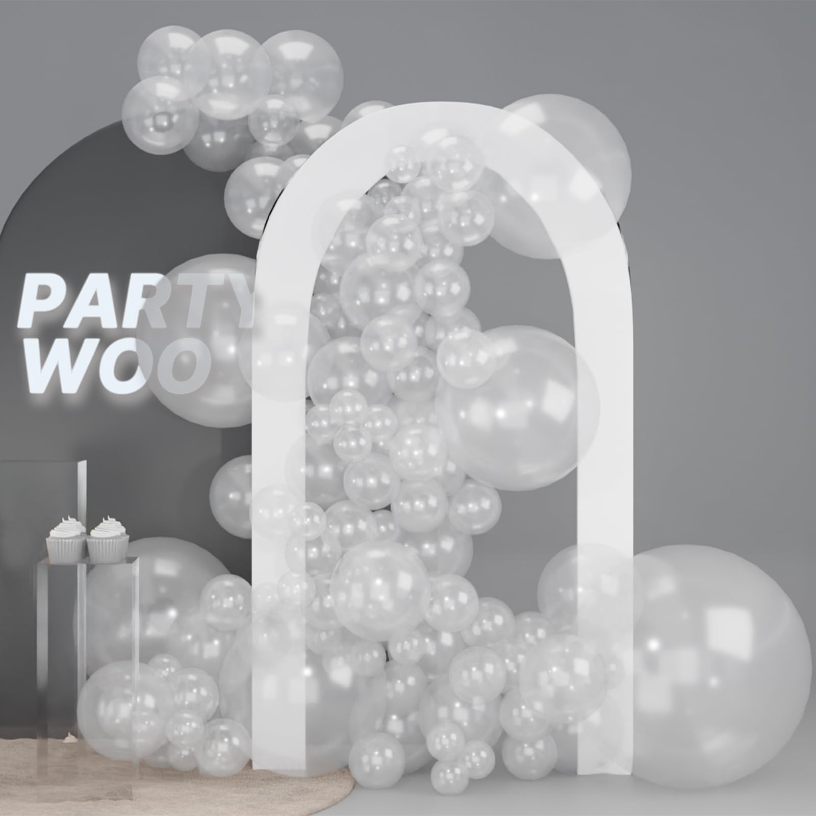 Photo 1 of PartyWoo Clear Balloons 127 pcs Different Sizes Pack of 36 18 12 10 5 Inch Transparent Bubble Balloon Arch Kit Garland for Graduation Wedding Birthday Party Decorations Clear-Y2