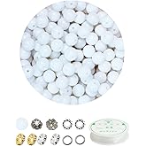 ZHFMLY 160PCS White Glass Beads Handcrafted 10mm Round Lampwork Smooth Loose Bracelet Beads for DIY Jewelry Making