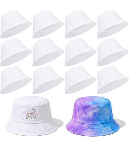 Toulite 10 Pcs Sublimation Blank Bucket Hats for Heat Press  display picture 3