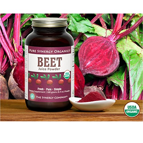 Pure Synergy USDA Organic Beet Juice Powder (6.35 oz) w/Naturally Occurring Nitrates, Non-GMO