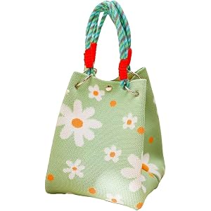 Knit Bohemia Totes Summer Mini Designer Purse Crochet Wristlet Bucket Bag