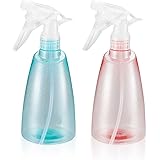 2 Pcs 500 ml/17 oz Empty Plastic Spray Bottles, Water Squirt Bottles, Refillable Adjustable Mist Sprayer Bottles for Cleaning