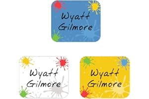 Peel & Stick Clothing Labels for Clothes - No Iron, No sew, Laundry Safe Labels for School, Camp & Daycare (Splat Paint)