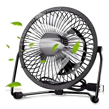 Mini USB Ventilator , solawill Mini Tischventilator klein Tragbar 360° Drehung Neigbar USB Ventilator super leisem Metall-Lüf