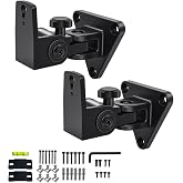 DAGCUXIN Speaker Wall Mount,Swivel and Tilt,Holds up to 30lbs,2 Packs | All Aluminum Wall Speaker Mount for Small Speakers, Easy DIY Assembly,DX-818,Black