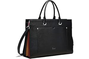 CLUCI Leather Briefcase for Women Laptop 15.6 Inch Slim Business Ladies Work Shoulder Bag