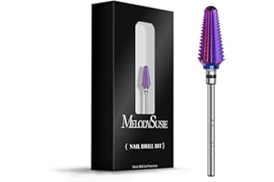 MelodySusie Professional Tornado Nail Drill Bits, 3/32'' Carbide Tungsten Multi-function Bits, Suitable for Manicure Pedicure Cuticle Gel Polishing, Salon Bits, Purple, Series Bit-X, XC