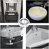 Cretty-Meet 3Pcs Sink Overflow Ring Cap Chrome ABS 22-24mm view 4