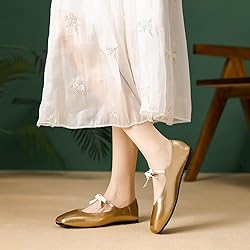 Hee grand Bowknot Mary Jane Flats for Women Shiny