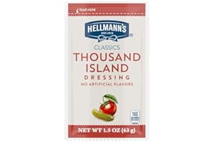Hellmann's Classics Thousand Island Salad Dressing Portion Control Sachets Gluten Free, No Artificial Flavors, added MSG or High Fructose Corn Syrup, Colors from Natural Sources, 1.5 oz, Pack of 102