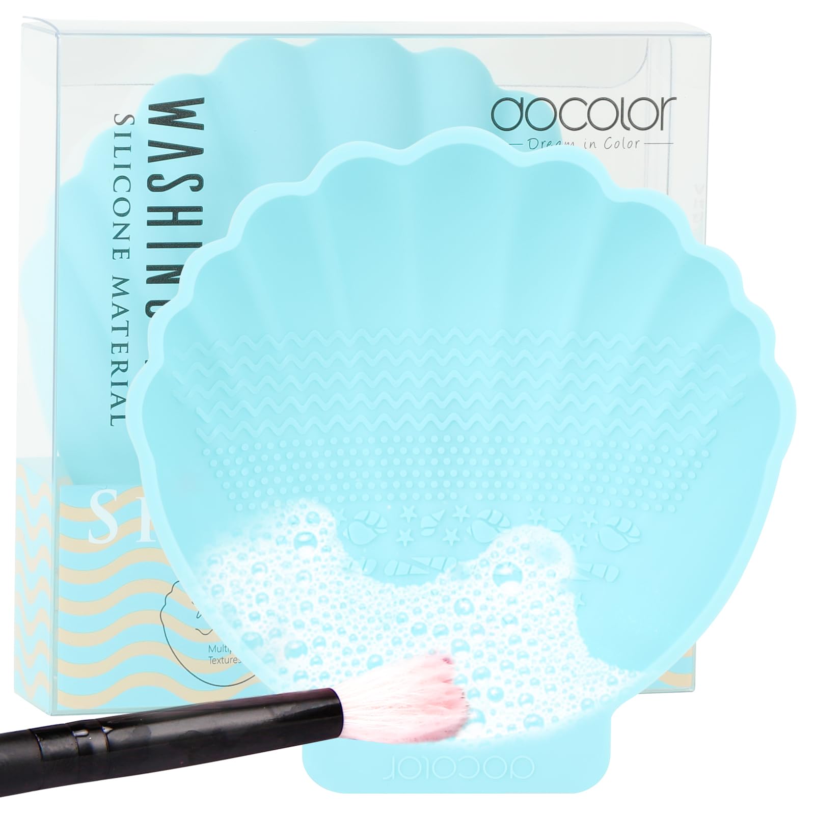 Docolor Makeup Brush Cleaner Mat - Silicone Portable Cleaning Pad for Brushes, Beauty Blenders, Powder Puffs & Sponges and Makeup Tools, Easy to Use and Quick-Dry Design for Travel and Daily