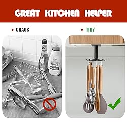 Kitchen Rotating Utensils Hooks, Matte Black