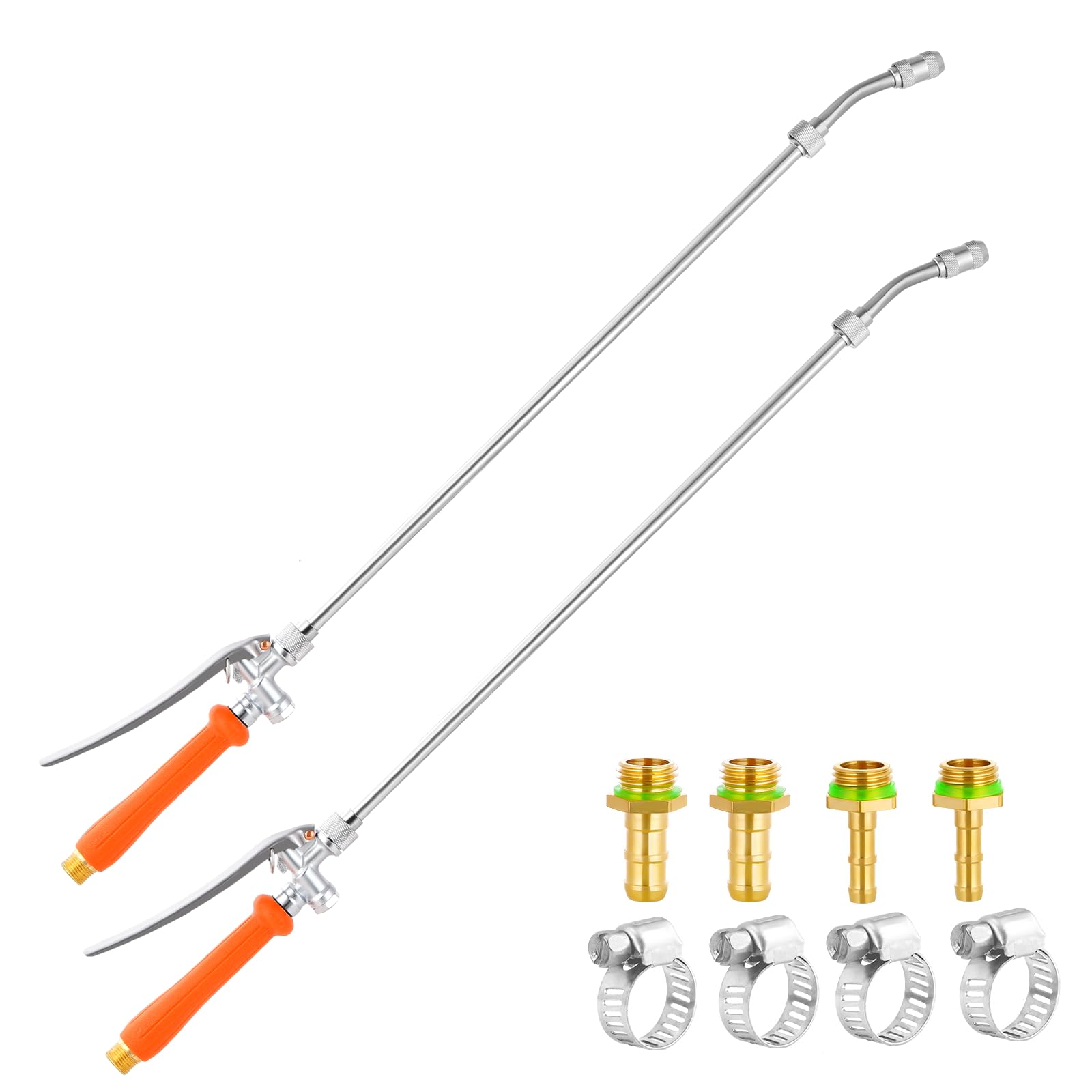 Photo 1 of 2 Pack 29 Inch Spray Wand, Brass Barb Match 1/4" & 3/8" Sprayer Wand Hoses, Adjustable Nozzle Stainless Steel Sprayer Wand with Shut off Valve for Weed Garden Car Wash