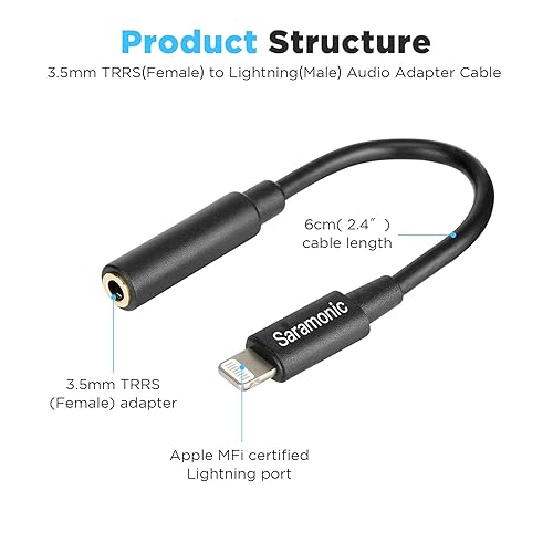 Saramonic TRRS to Lightning Female Adapter Cable, SR-C2002