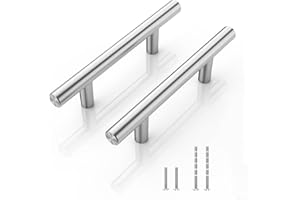 30 Pack - 3" Hole Center（76mm） Cabinet Handles Pulls for Kitchen Stainless Steel Brushed Nickel Drawer Pulls 5" (128mm) Lengt