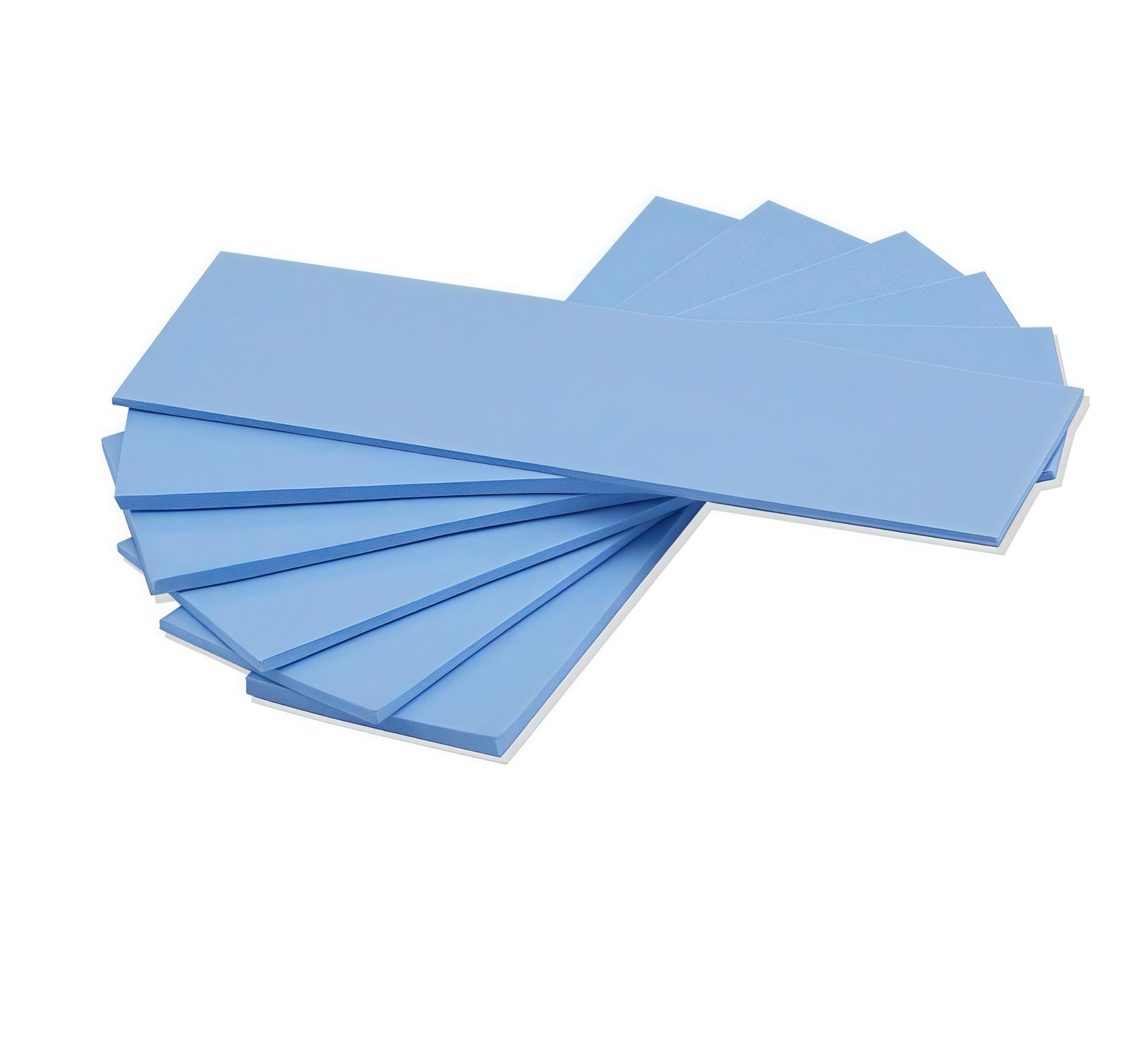 6 Pack Assorted Thickness 0.5 1.0 1.5 mm Thermal Conductive Silicone Pads with 6.0 W/mk Thermal Conductivity, Soft Safe Simple to Apply for SSD CPU GPU LED IC Chipset Cooling -Blue