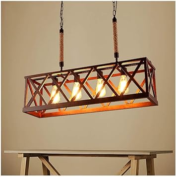 H.L Candelabros de Isla lineales de Madera Lámpara de Mesa de Cocina de