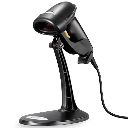 Esky Barcode Scanner with Stand, Wired Handheld Bar Code Scanner with ...