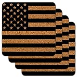 Subdued American USA Flag Black White Military