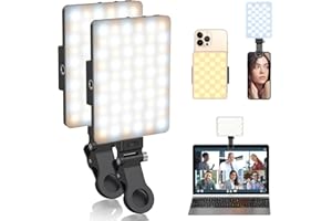 OLRPT Selfie Light, Phone Light Underwater Continuous Lights, 60 LED Portable Light with 3 Modes, 5000mAh Rechargeable Video Light for Phone, iPhone, Laptop, TikTok, Makeup, Live Stream, Vlog