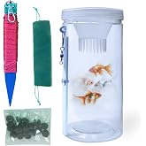 Trungeton Portable and Plastic Aquarium Minnow&amp;Small Fish Trap for Aquarium Children Fishing Outdoors,Durable Container Bait Trap Suitable for Fishing,Crab,Shrimp,Turtle