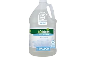 Biokleen Free & Clear Dish Soap - Dish Liquid, Dishwashing Cleaner, Eco-Friendly, Non-Toxic, Plant-Based, No Artificial Fragrance, Colors or Preservatives, Unscented