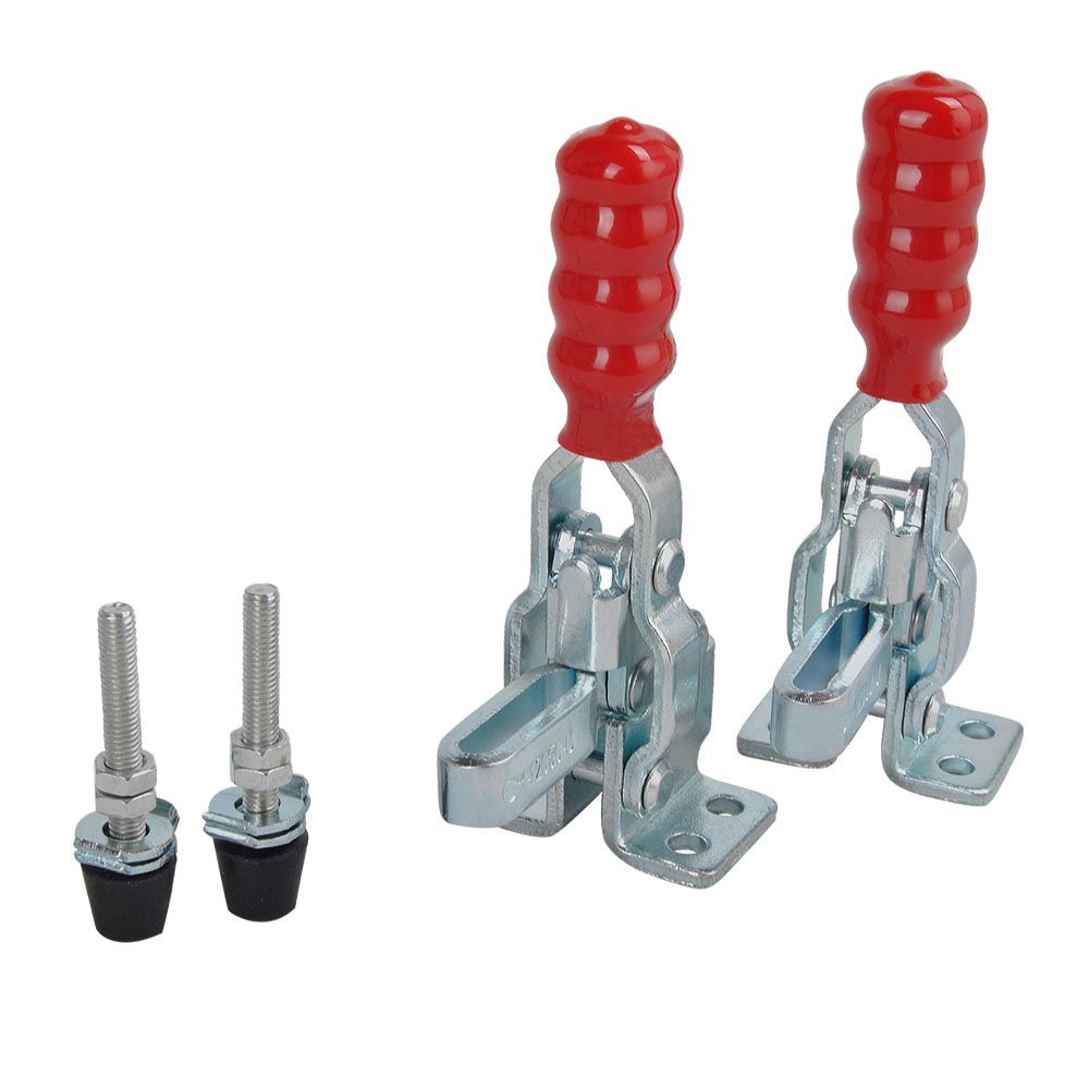 E-TING 2PCS Vertical Hand Tool Quick-Release Toggle Clamp 200 lbs / 91kg Holding Capacity Antislip Clamp 12050-U Hand Tool