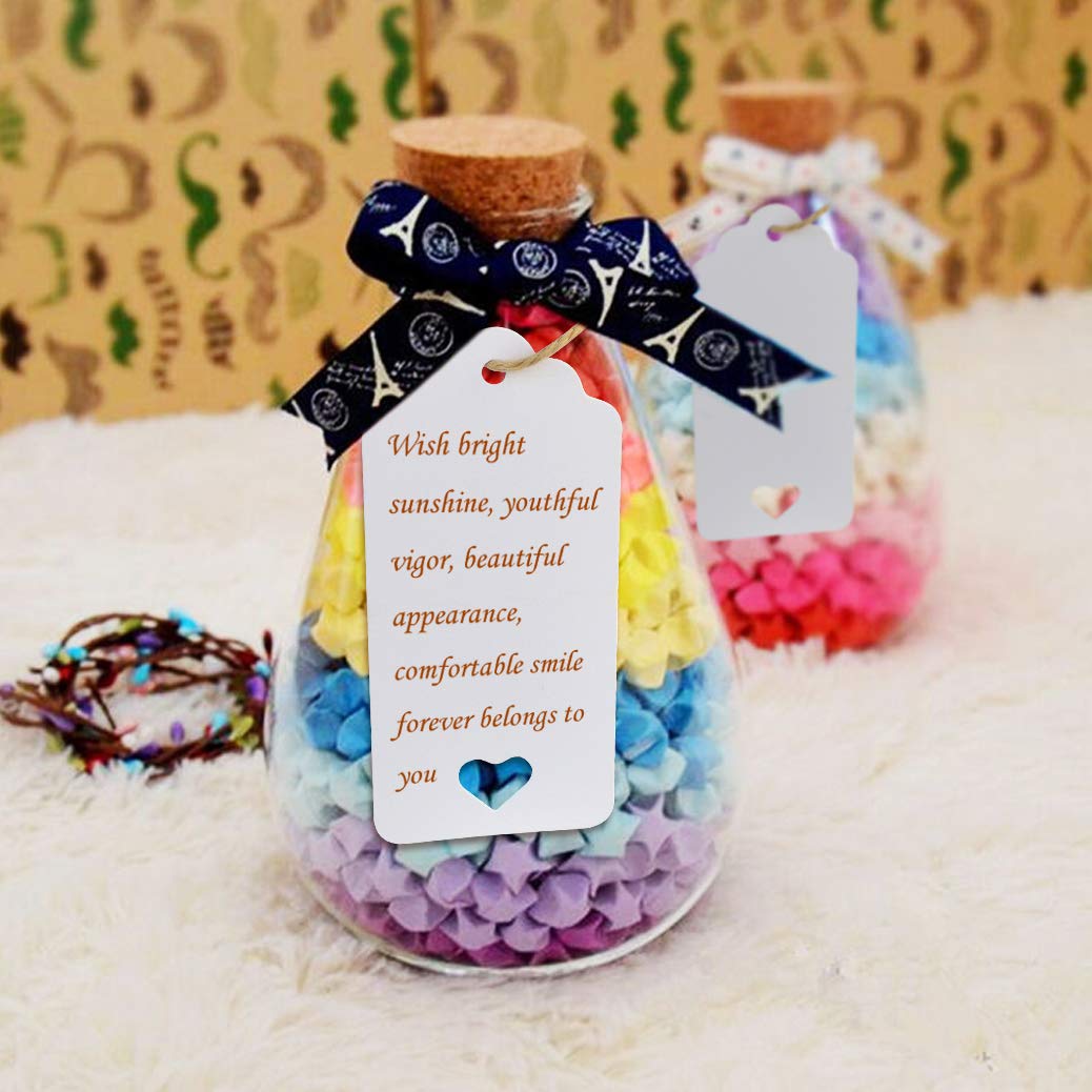 200 Pcs Gift Tags Kraft Paper Tag Brown Gift Kraft Tag DIY Tags Rectangle Craft Hang Tags Price Tags White Favor Name Tags Card with Heart +2pcs 100 Feet Natural Jute