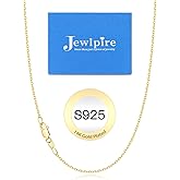 Jewlpire 1mm 1.2mm Cable Chains 925 Sterling Silver Chain Necklace for Women, 14k Gold Plated Chain for Women Sturdy Womens Chains Necklace, 14 16 18 20 22 24 Inch