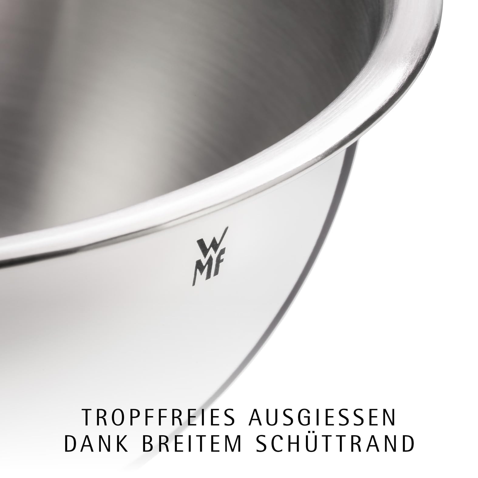 WMF Gourmet Schüsselset 4-teilig, Edelstahl Schüsseln für die Küche 0,75l - 2,75l, Rührschüssel Edelstahl, Salatschüssel, Servierschüssel, Cromargan, stapelbar 6
