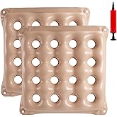 2 PCS Inflatable Seat Cushions, Pressure Relief Waffle Cushion for Pressure Sores Chair, Comfortable Long Sitting Air Cushion, Tailbone, Sciatica Pain Relief, Fit for Office Chair and Wheelchair use