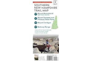 Southern New Hampshire Trail Map: Mount Monadnock, Mount Sunapee and Pillsbury State Parks, Mount Cardigan, and Belknap Range
