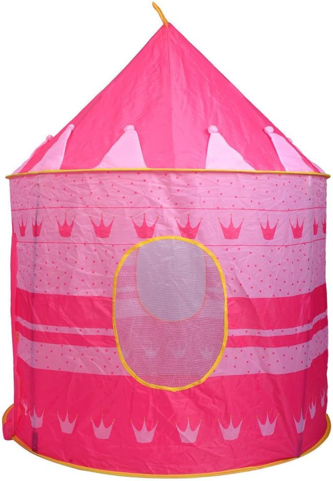 SoSo-BanTian1989 Portable Kids Play Tent, Children Castle Playhouse Cubby Pop Up Camping Tents (Pink)