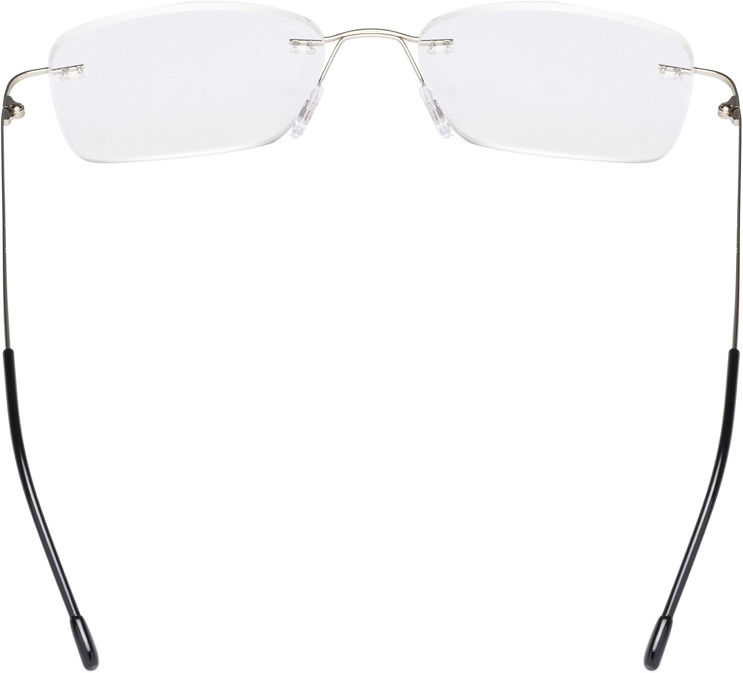 CessBlu Rimless Reading Glasses Design Readers for Women Men (Silver) +3.5 - Image 5