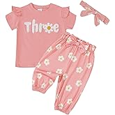 Coyciu Baby Girl Birthday Outfit 1st 2nd 3rd 4th 5th Embroider Flower One Two Three Four Five Years Old Birthdays Gift