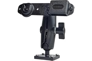 HYSHIKRA Universal Handheld Radio and CB Mic Holder, with Adhesive Back and Pre Drill Holes with Self-tapping Screw for Baofeng Cobra Quansheng Kenwood Motorola Radio