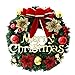 Merry Christmas Wreath Front Door Garland Christmas Room Wall Decoration RED Poinsettia Pine Wreath-Diameter:30cm