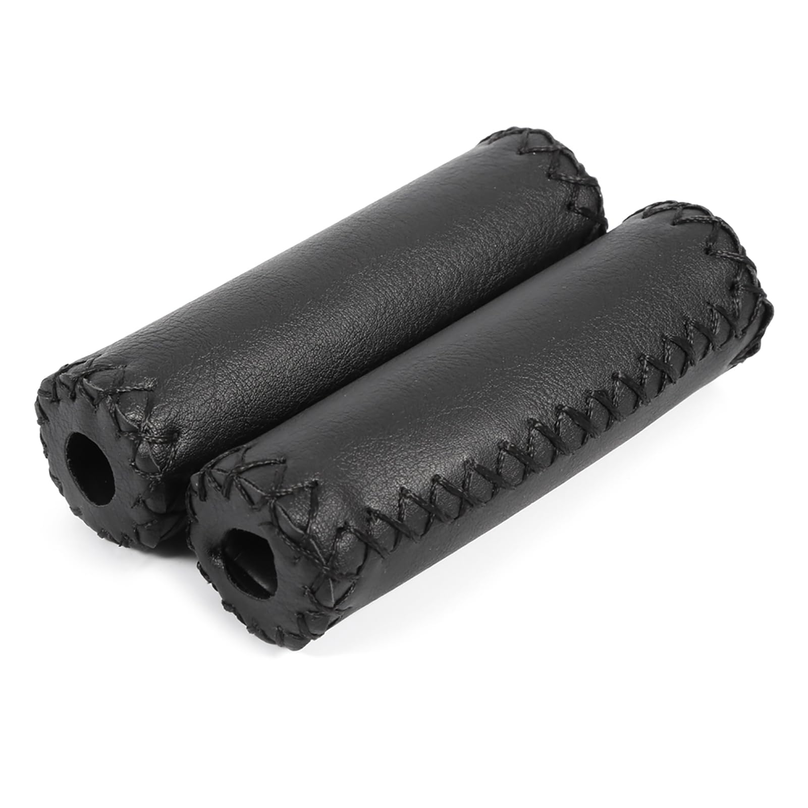 Leather Bicycle Grips Biking Bicycle Grips Bike Artificial Leather Retro Grip Handle Cube Cycling Cover Bicycles Handlebar Grips for Road Bike Mountain Bike(Black)