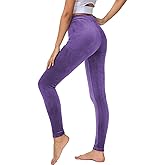 COZZYON Women Velour Leggings, High Waist Soft Leggings Warm Winter Velour Yoga Pants
