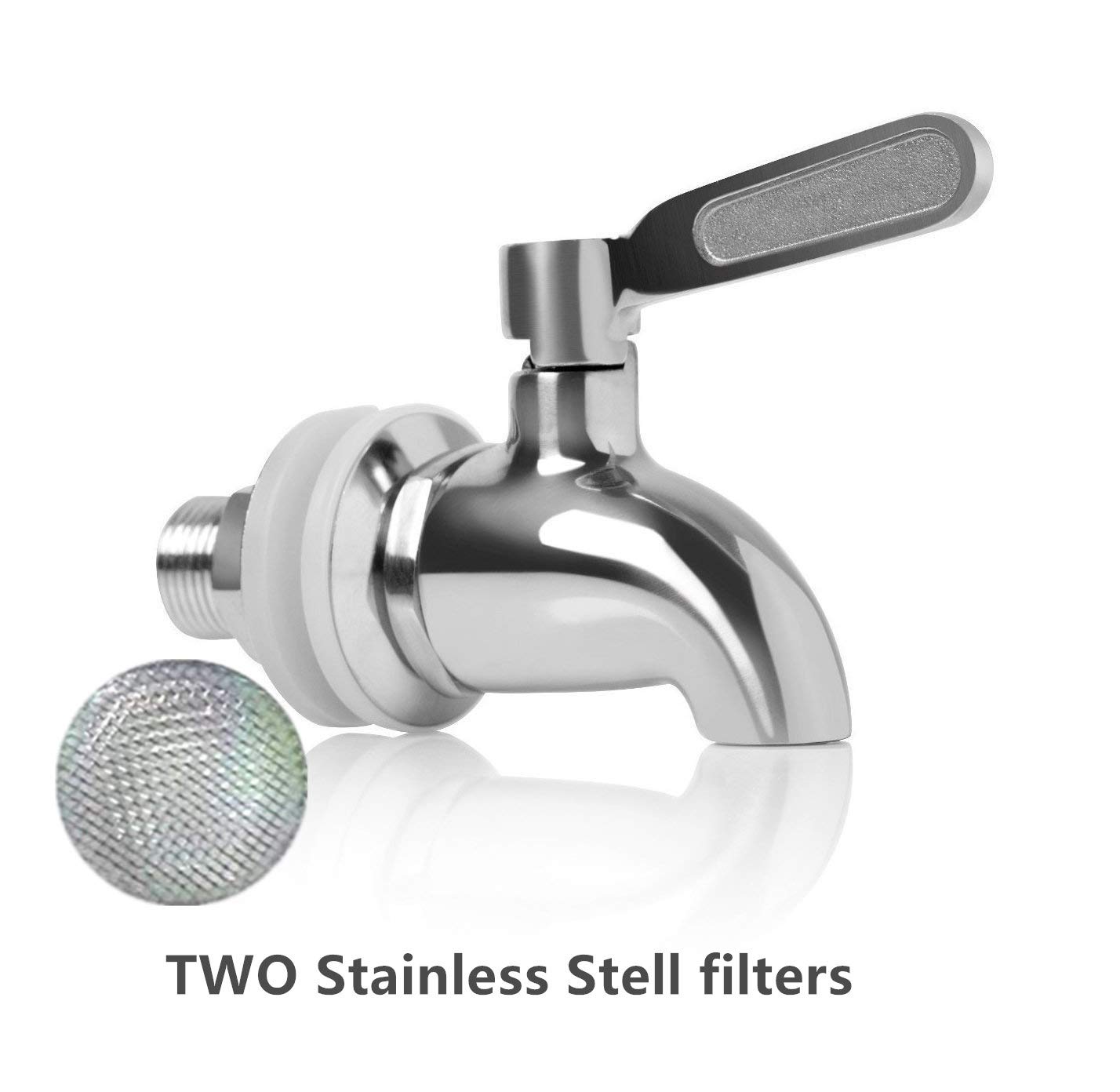 Stainless Steel Beverage Dispenser Replacement Spigot with filter Beer Faucet Fits 5/8 Inch Water Dispenser Wine Tap for Juice Cold Drink Wine Kombucha Tea（Dispenser Replacement Faucet)