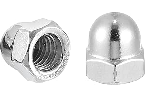 uxcell 5/16"-18 Acorn Cap Nuts, 20Pcs 304 Stainless Steel Dome Cap Head Acorn Nut Hardware Nuts for Bolt Cover, Silvery